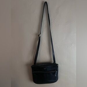 Fossil Black Crossbody with Gold Accents